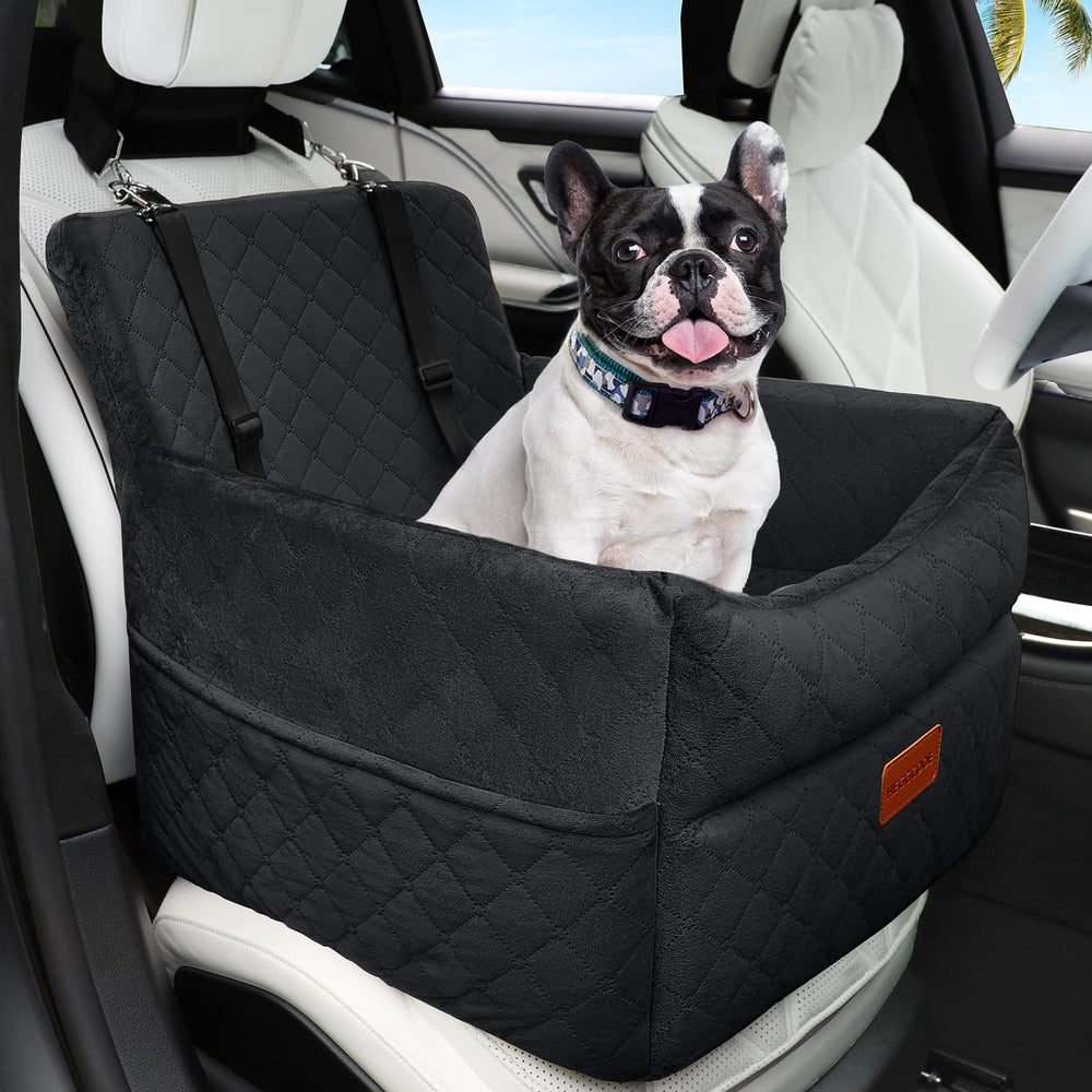 HEGGCOOE small dog car seat front view elevates pet for better visibility