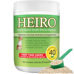 HEIRO equine insulin rescue bottle front for daily metabolic support