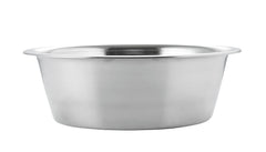 Dishwasher-safe stainless steel Hell Blues bowls for easy cleaning.