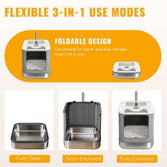 Helntova dual-entry litter box supports cats natural movement and ease.
