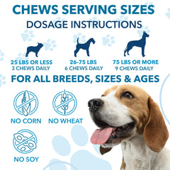 Helopssa hemp calming chews dog relaxed on sofa demonstrates easing anxiety