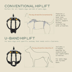 Hip lift technology provides balanced weight distribution in Help 'Em Up harness.
