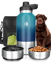 Hemli dog water bottle with insulated stainless steel body for on-the-go hydration