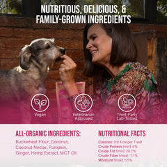 Hemp Dog Health Blanche dog eating treats for gentle calm