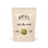 Hemp Well Organic Hemp Hearts for Birds, bag front, feather health benefit.