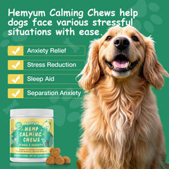 Hemyum calming chews during storms keep dogs calmer and reassured.