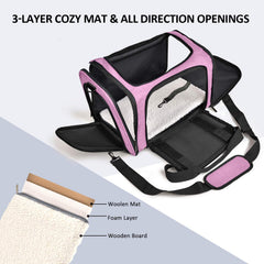 Henkelion large cat carrier side mesh ventilation keeps pets comfortable during rides