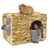 HERCOCCI grass house rabbit foldable hut, safe hideaway and chew surface for nibbling and rest