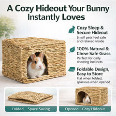 HERCOCCI hideout mat and chew toy, gentle teeth enrichment for small pets