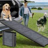 HerCcreta wigge dog ramp 63-inch length helps dogs enter cars with smoother steps.