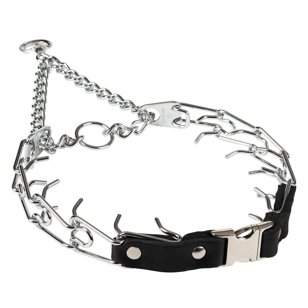 Herm Sprenger 3mm prong collar with quick-release buckle for easy training sessions.