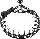Herm Sprenger black stainless steel collar with short links for even neck pressure.