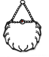 Herm Sprenger black stainless prong collar for 23-inch necks, ideal for controlled training.