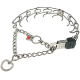 Herm Sprenger prong collar front view showing durable stainless steel construction for training