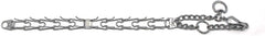 Side view shows Herm Sprenger prong collar with spacing and safety-rounded ends