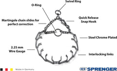 Herm Sprenger Ultra-Plus center plate connector ensures even tightening around the neck.