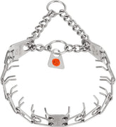 Herm Sprenger Ultra-Plus Micro Prong Collar closeup shows a durable stainless steel finish for tiny dogs.