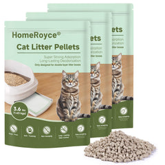 HomeRoyce cat litter pellets in a double-layer box for odor control.