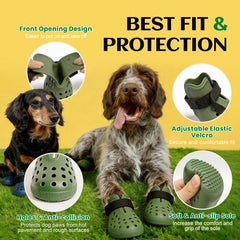 HERTIENDO dog shoes thickened sole protects paws from rough surfaces
