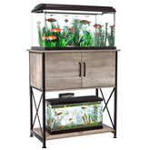 Herture 20-29 gallon stand front view with sturdy metal frame and storage.