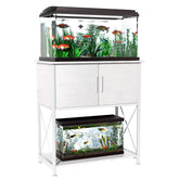 Herture aquarium stand metal frame close-up shows sturdy durability.