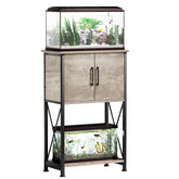 Herture fish tank stand top view with sturdy steel frame supporting up to 500 lbs