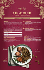 Herz air-dried dog food natural ingredients rich in meat and vegetables.
