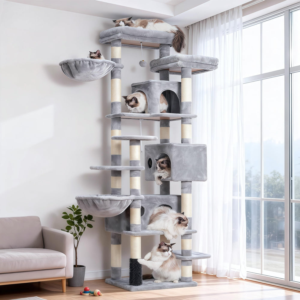 Hey-brother cat tree base platform gives stable footing for active indoor cats.