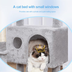 Hey-brother cat tree condo provides cozy resting space for felines.