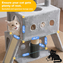 Hey-brother Cat Tree Tower with extra-large platform for big cats