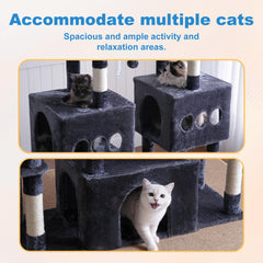 Hey-brother Cat Tree Tower plush basket invites relaxing, enveloped lounging.