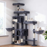 Hey-brother cat tree tower with rotatable extended part for flexible spacing