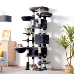 Hey-brother Cat Tree sisal posts provide natural scratching and furniture protection.