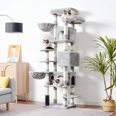 Hey-brother cat tree sisal posts satisfy claws and protect furniture.