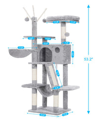 Hey-brother cat tree with sisal posts encourages natural scratching and play.
