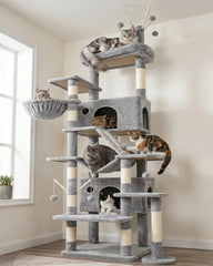Hey-brother cat tree base with anti-tip design for stability.