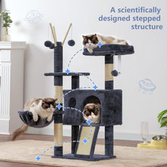 Hey-brother cat tree tower cozy condo and top platform for lounging.