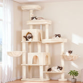 Hey-brother Cat Tree Tower extended-part showing flexible space and support for cats