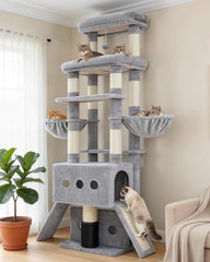 Hey-brother Cat Tree Tower front view, ideal for multiple cats