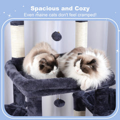 Tiered design helps kittens and seniors climb easily.