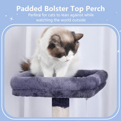 Hey-brother cat tree sisal posts encourage healthy scratching and coat care