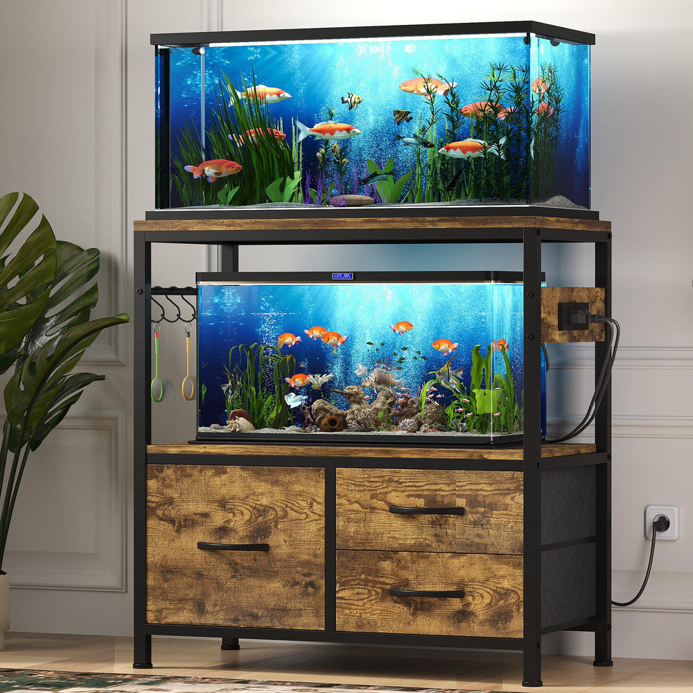 Heybly top-view stand surface supports 20-29 gallon tanks with stable layout.