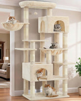 Heybly cat tree 76-inch top perch for elevated rest and observation.