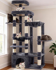 Heybly cat tree baseboard provides stability for large cats and multi-cat homes.