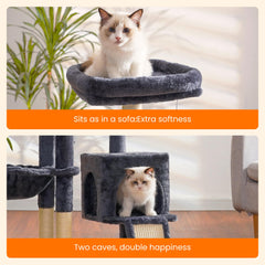 Heybly Cat Tree Basket Perch provides a secure, cozy lounging spot