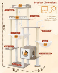 Heybly cat tree condo and hammock provide cozy retreats for multiple cats