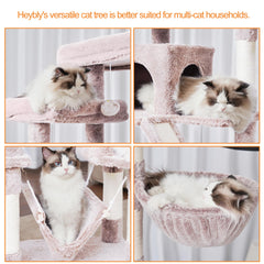 Heybly Cat Tree cozy basket provides a cozy retreat and observation point