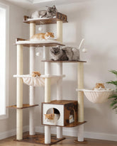 Heybly Cat Tree side extension supports stability for active cats