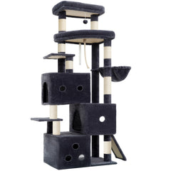 Heybly cat tree sisal-posts give durable scratching surfaces to protect furniture.