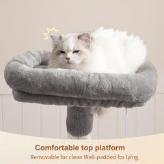 Heybly cat tree with sisal posts for durable scratching and long-lasting activity.